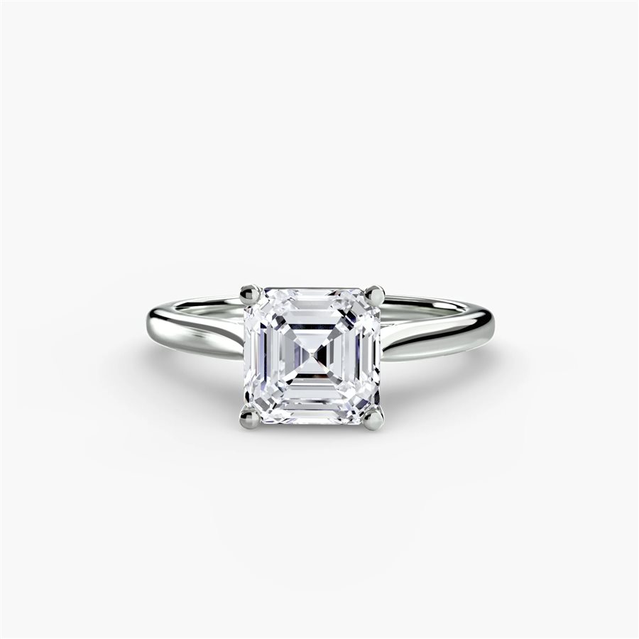 Asscher solitaire ring
