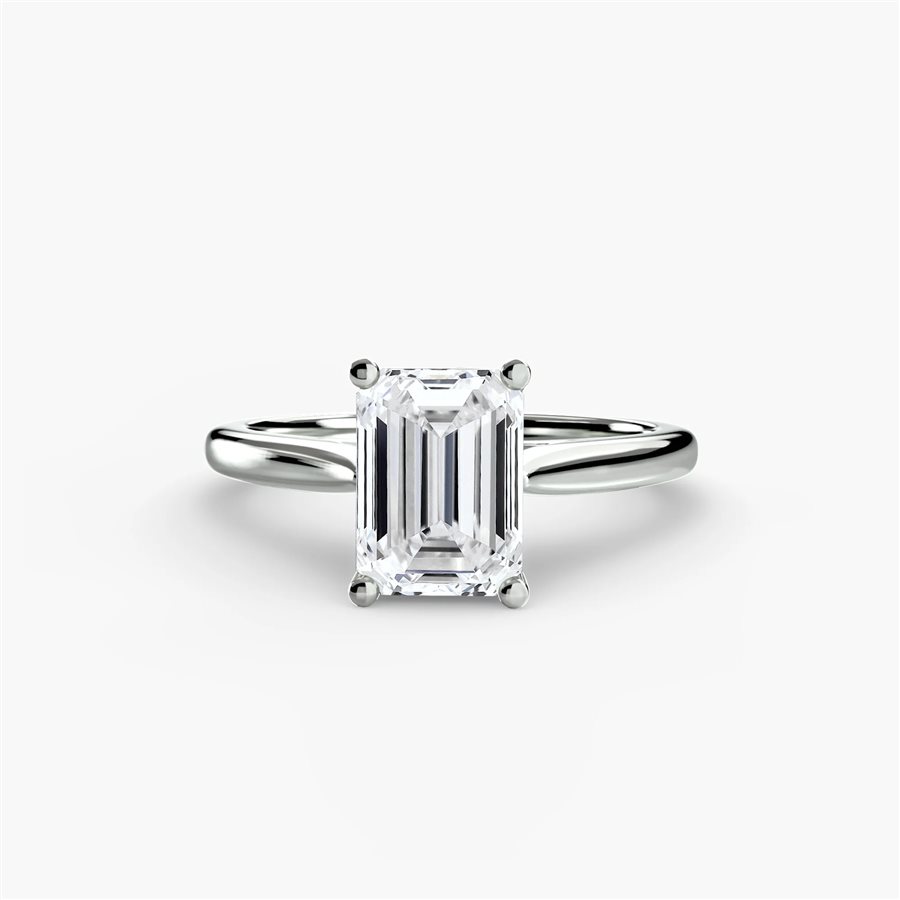 Emerald solitaire ring