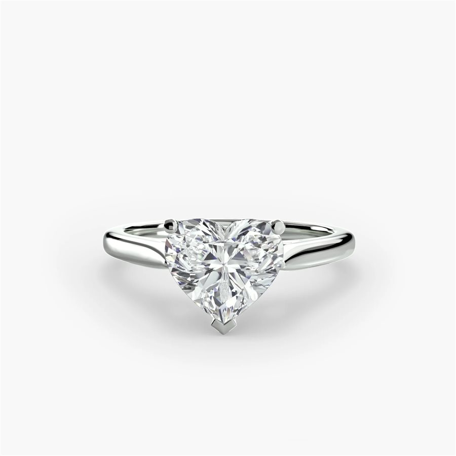Heart solitaire ring