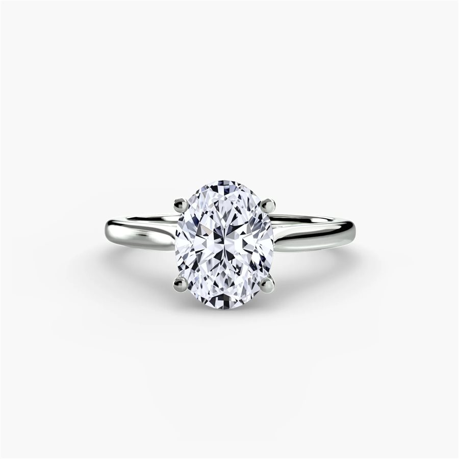 Oval solitaire ring