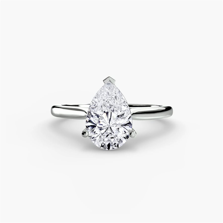 Pear solitaire ring