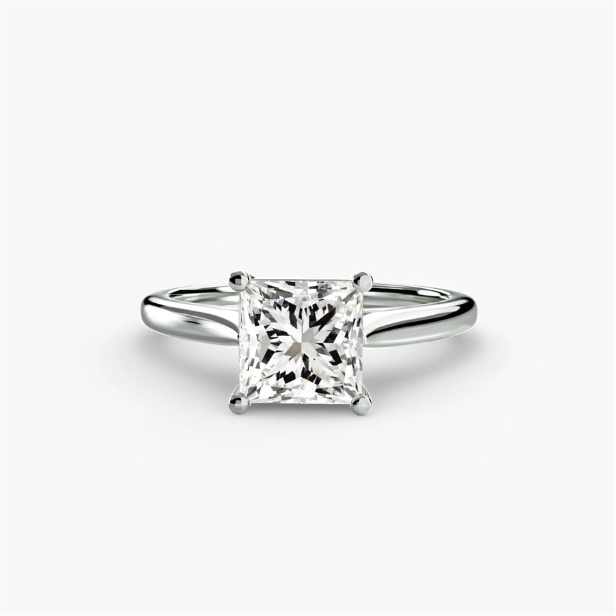Princess solitaire ring