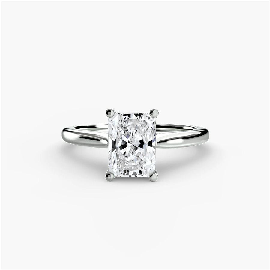 Radiant solitaire ring